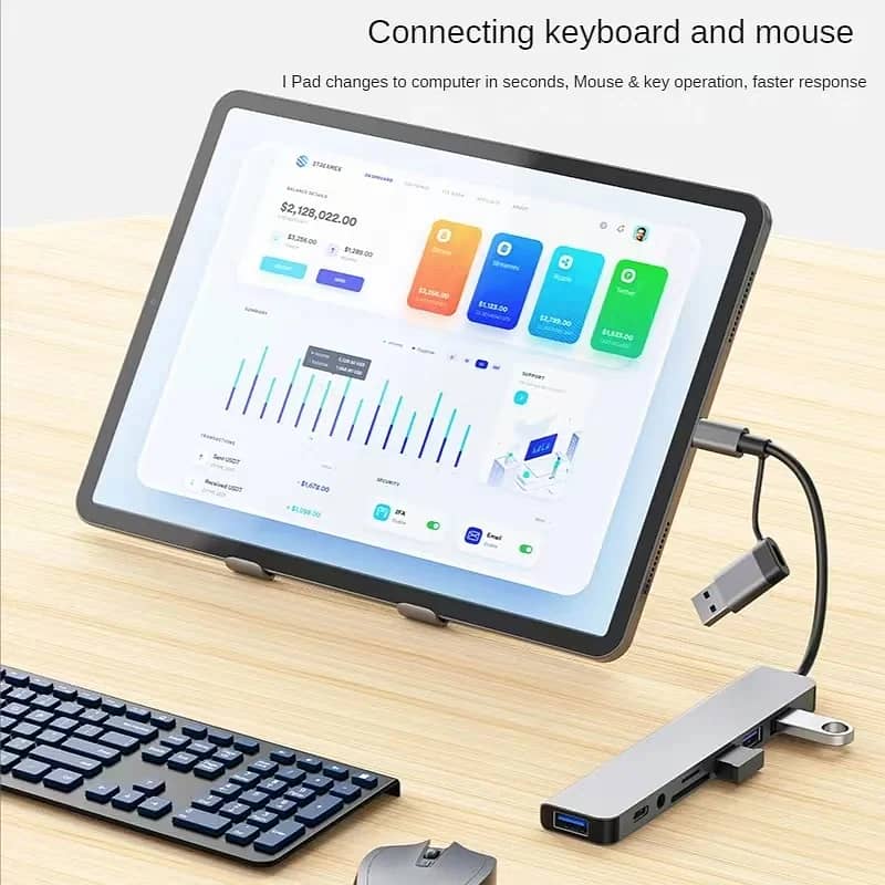 USB HUB With Splitter Card Reader, USB C Port Docking Station Usb Dock 3