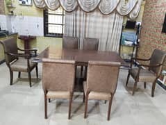 Pure Sheesham wood dining table with 6 chairs