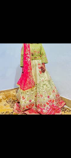 Mehndi and also party wear fancy lehnga kurti and  fancy dupatta