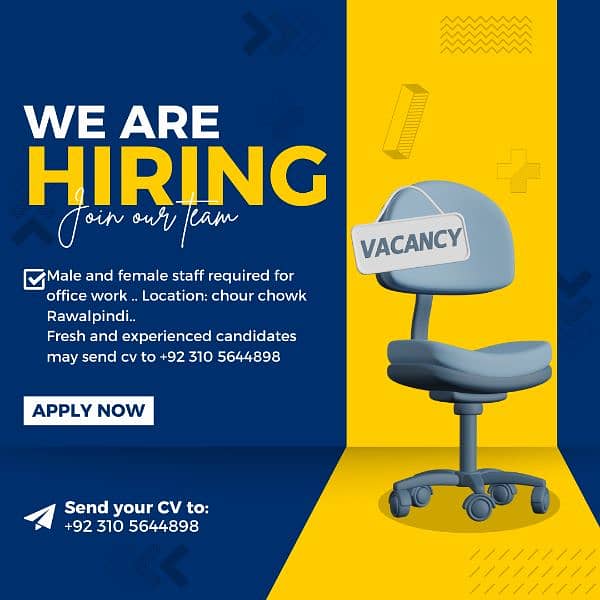 we are hiring male and female 0