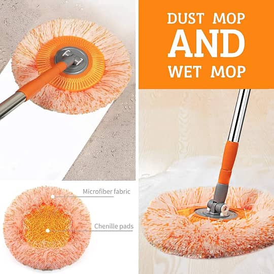 Multifunctional Extendable Wall Cleaning Mop, 360°Rotatable Adjustable 7