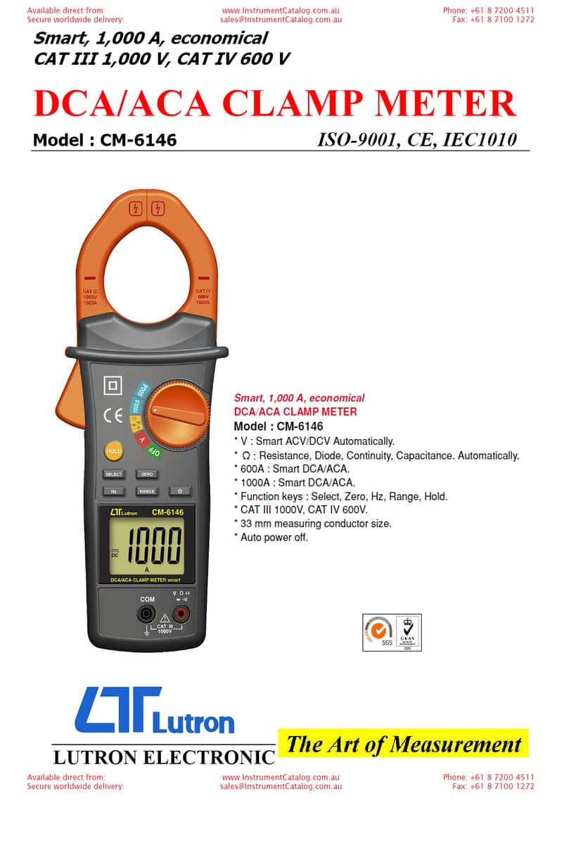 Lutron CM-6146 Clamp Meter In Pakistan 0