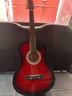 Stunning Red Acoustic Guitar - Brand New with Accessories Included!