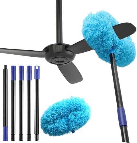 DusterMicrofiber Fan Duster Telescoping Extension Pole Washable Dust 2