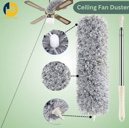 DusterMicrofiber Fan Duster Telescoping Extension Pole Washable Dust 7