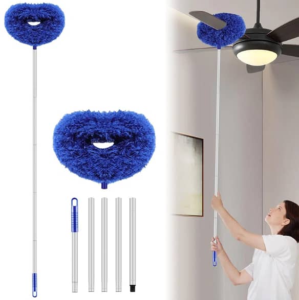 DusterMicrofiber Fan Duster Telescoping Extension Pole Washable Dust 8