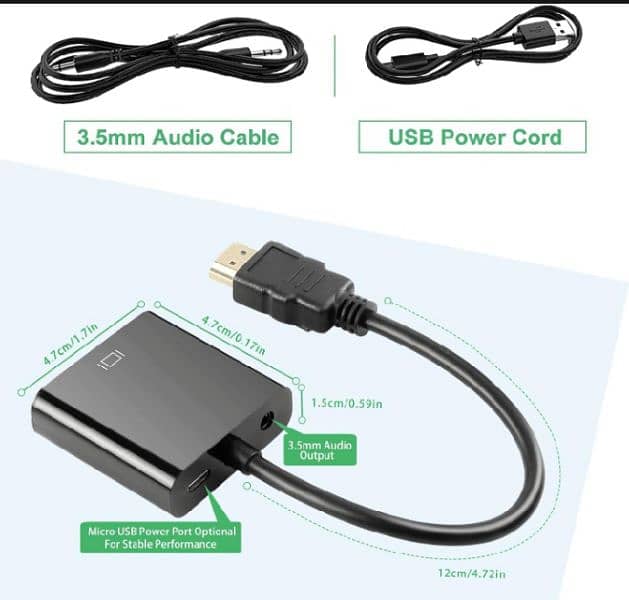 HDMI to VGA adapter and Converter (male to female) 1080p HDTV 1