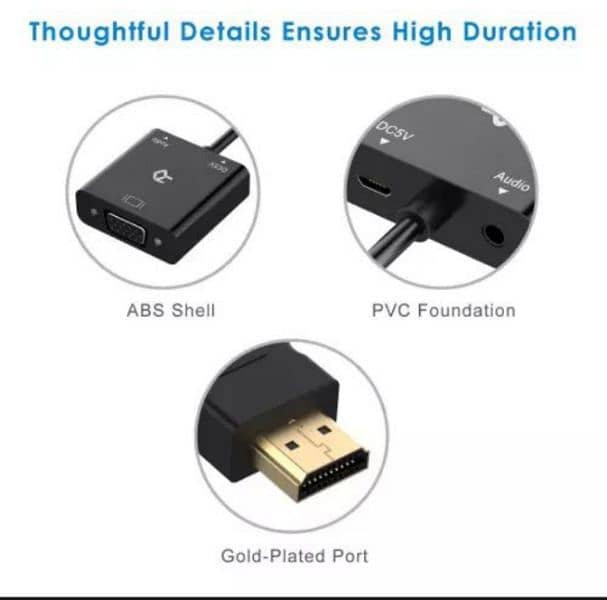 HDMI to VGA adapter and Converter (male to female) 1080p HDTV 3