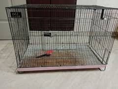 black cage for hens and parrots and tray cleaner