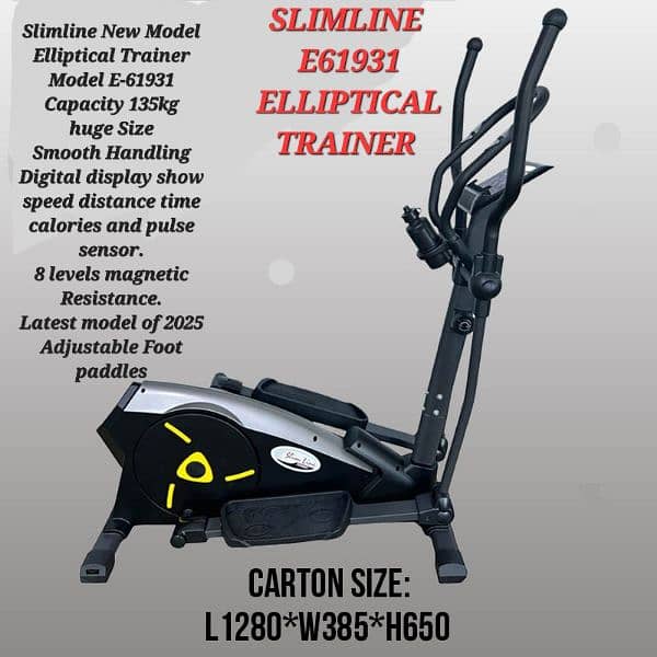 slimline European Elliptical coress trainer gym and fitness machine 1