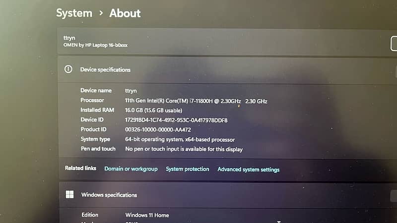 HP OMEN 16  RAM 16GB  RTX 3060  SSD 1