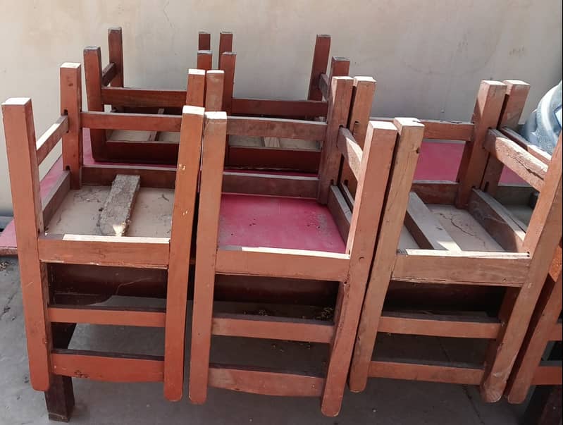 Wooden study table with 6 chairs 1