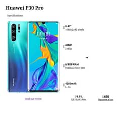 Huawei P30 Pro Edge screen 10/10 Screen