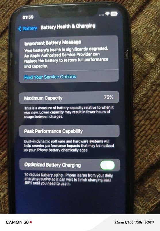 battery health 75 7