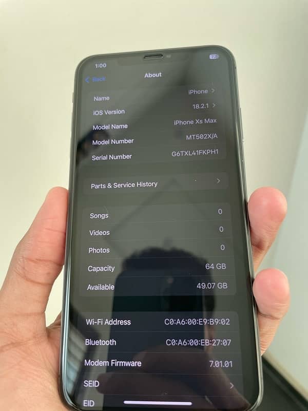 Iphone xs max 100% waterpack Dual sim pta approved 8