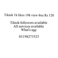 TikTok likes followers Instagram,Facebook,twitter,snack video