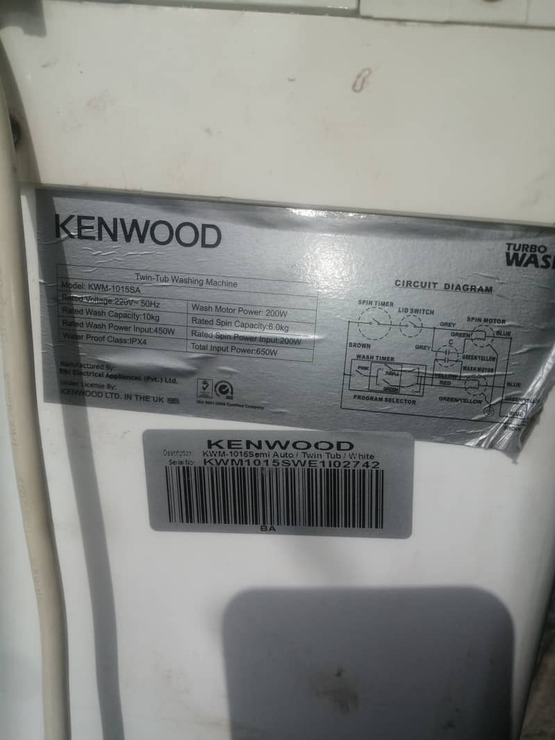 Kenwood washing machine with spinner attached 5