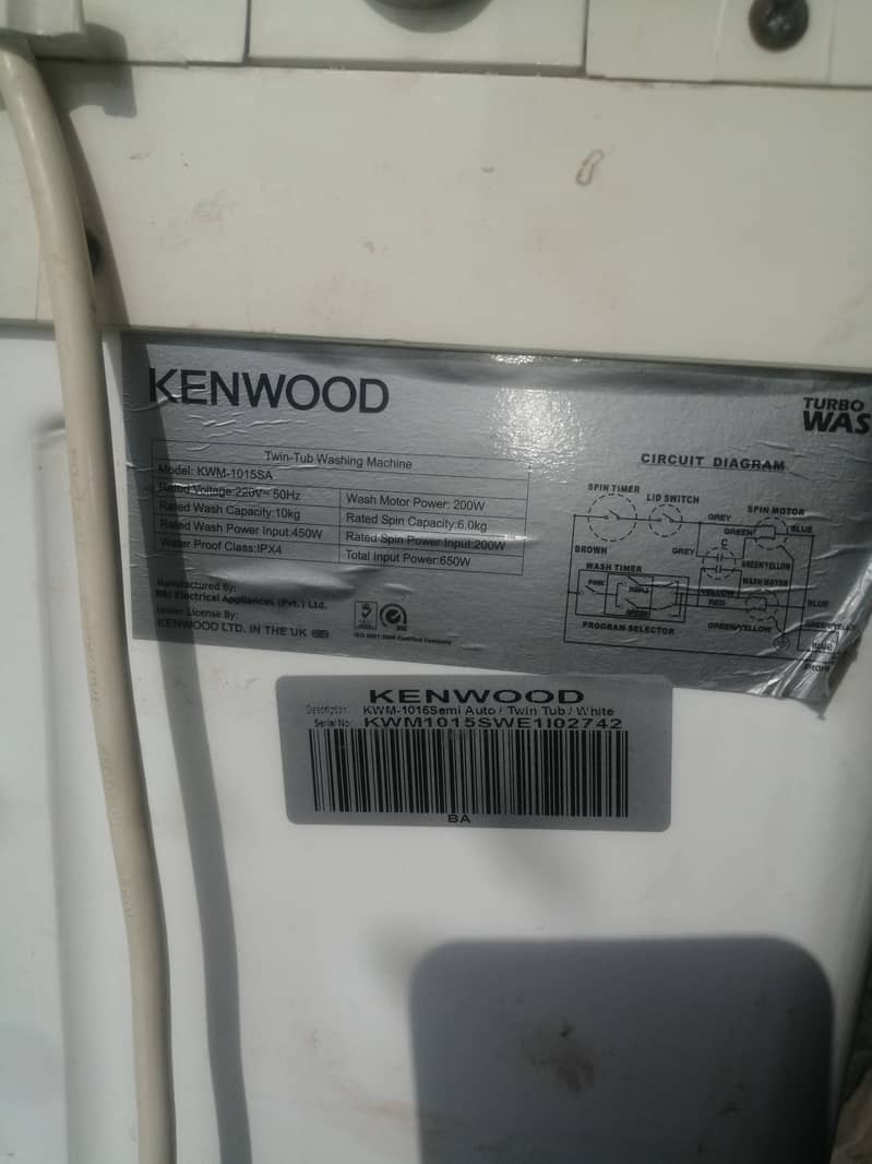 Kenwood washing machine with spinner attached 6