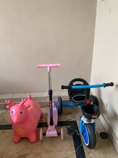 Kids Cycle / Scootie / Bouncing Cow / Toys