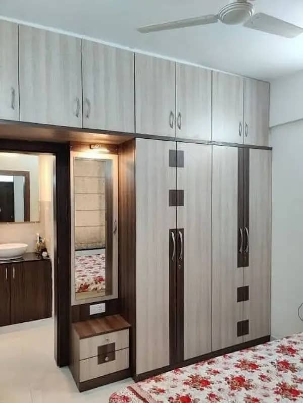 almari | wardrobe | glass door cabinet style cupboard | interior work 13