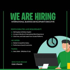 We Are Hiring - Sales Executive