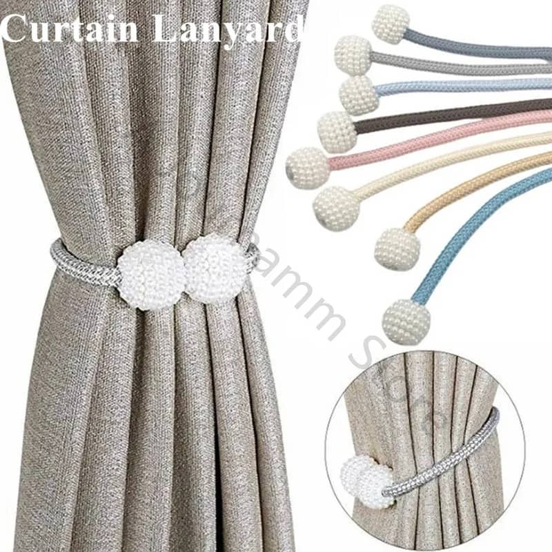 2Pcs Magnetic Pearl Curtain Buckles for Holding Curtains Stylishly 3