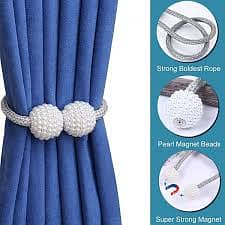 2Pcs Magnetic Pearl Curtain Buckles for Holding Curtains Stylishly 9