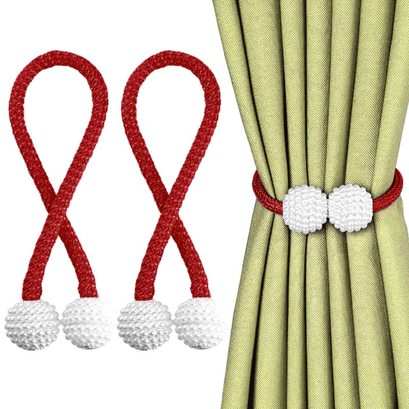 2Pcs Magnetic Pearl Curtain Buckles for Holding Curtains Stylishly 10