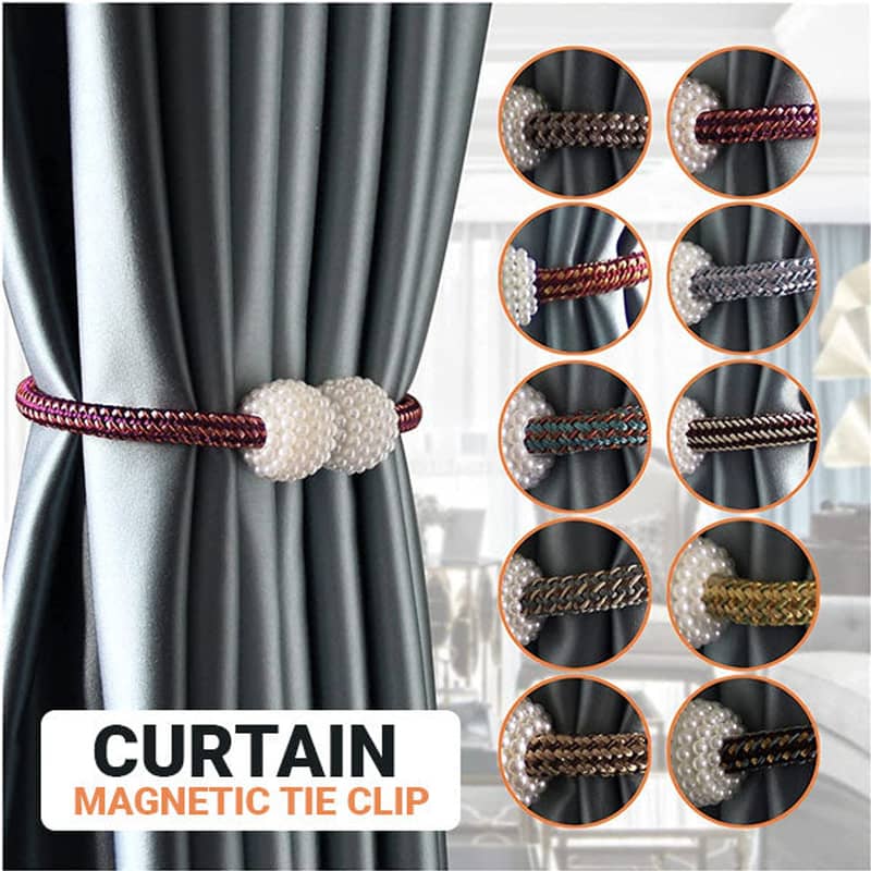 2Pcs Magnetic Pearl Curtain Buckles for Holding Curtains Stylishly 14