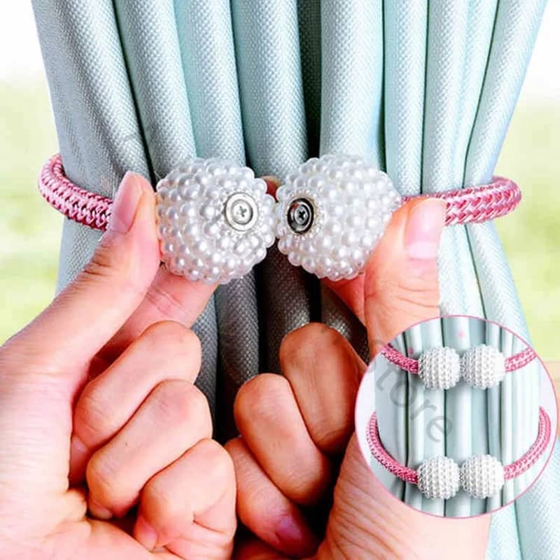 2Pcs Magnetic Pearl Curtain Buckles for Holding Curtains Stylishly 19