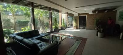 Fully Furnished 1200 Sq Yards HOUSE For OFFICE Use Only With Green Lavish Lawn And Generator