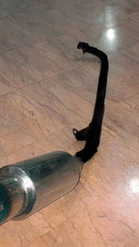 HKS original exhaust and custom straight pipe for bike 70cc 2