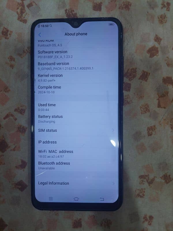 Vivo 1811 PTA approved 3