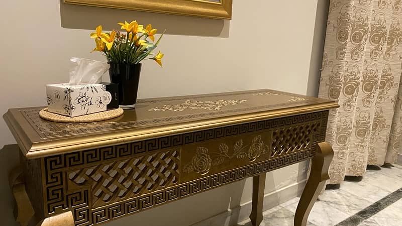 table, golden console  with carving 1