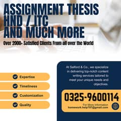 Assignment Writing/Thesis/Essay/Coursework/Dissertation/SPSS/MAB/HND