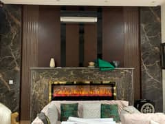 Marble fireplace - Electric fireplace - fire place - Pvc wall panel