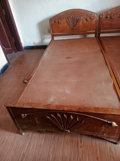 Two Single bed original wood need polishing