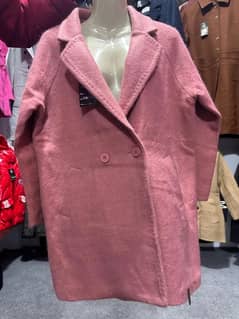 pink coat two side pokit wool coat