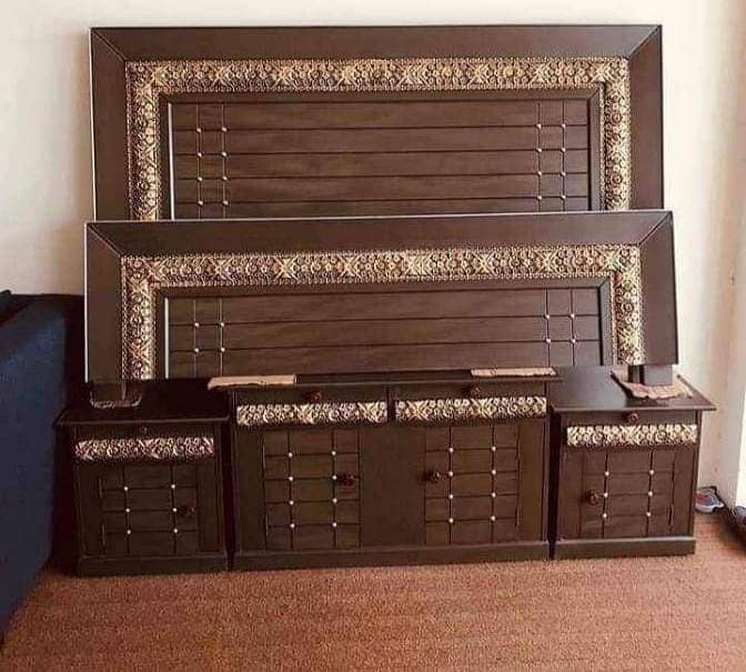 Double bed/King size bed/Dressing table/Bed set/Wooden bed/Furniture 5