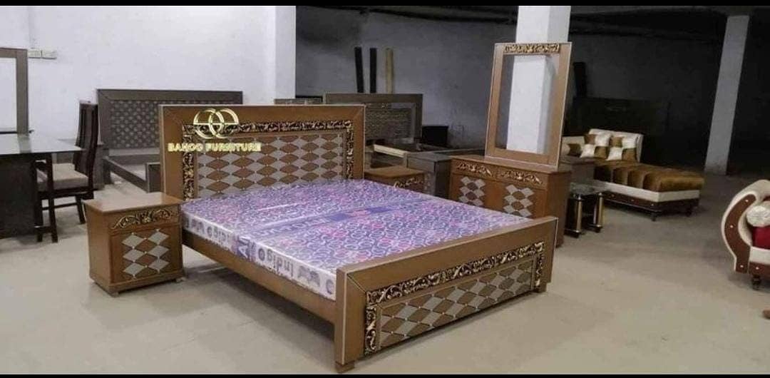 Double bed/King size bed/Dressing table/Bed set/Wooden bed/Furniture 14