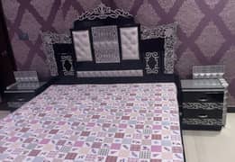 Double king size bed & side table & dressingtable & Mattress for sale