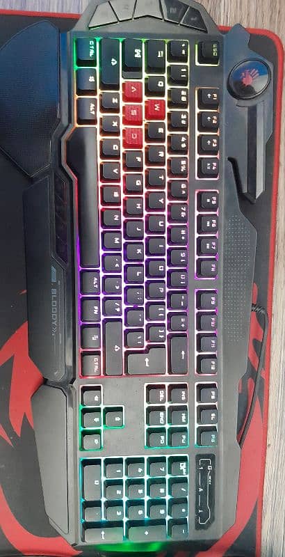 Bloody B310N Neon Gaming Keyboard  (With box, extra keycaps+puller) 1