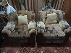 05 Seater Fabric and Wooden