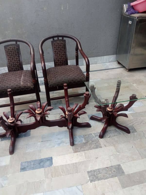 2 chairs and 3 table set 2