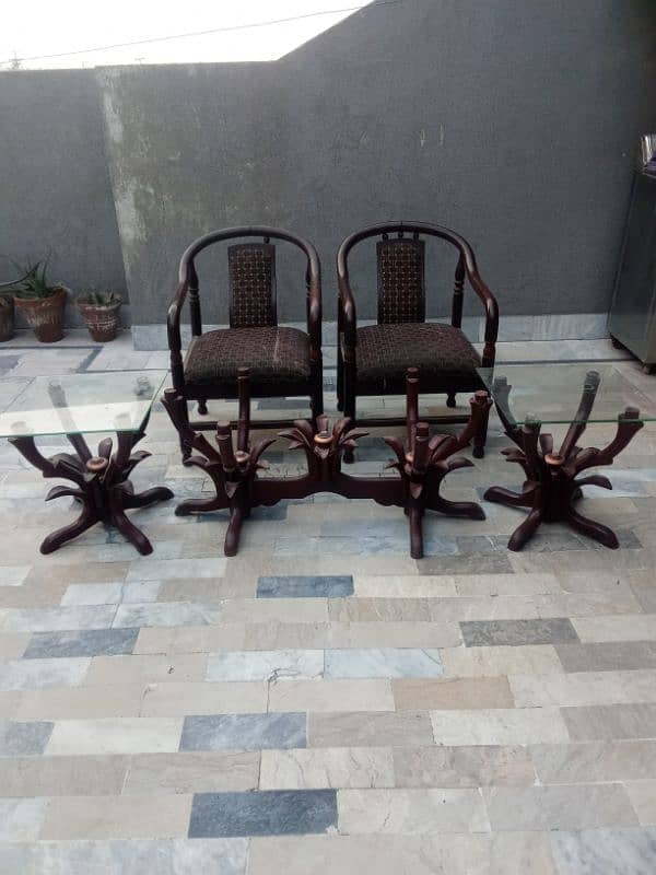 2 chairs and 3 table set 5