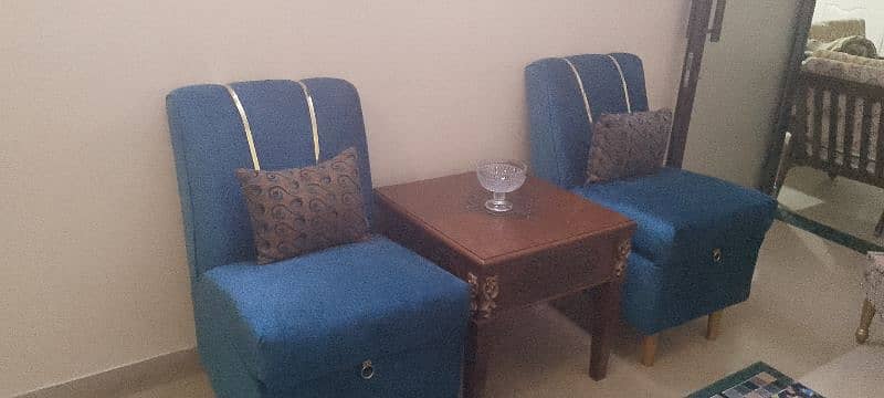 New Sofa Set with side sit stool and cushions. 14