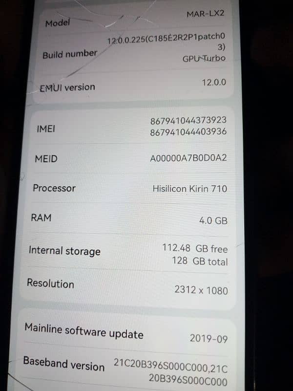 Huawei P30 lite 128gb Storage 4gb Ram 6