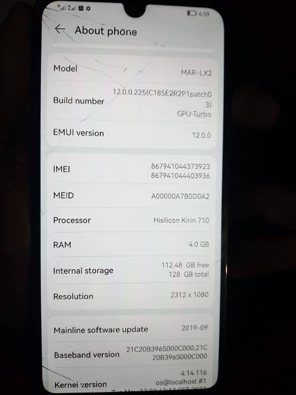 Huawei P30 lite 128gb Storage 4gb Ram 7