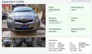 Toyota Vitz 2010 03351896125