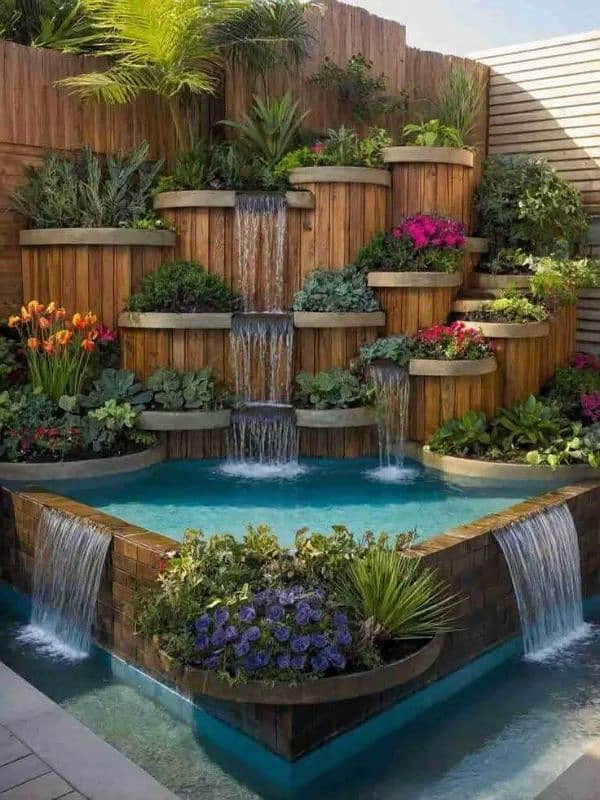 Condition outdoor waterfall and fountain 0